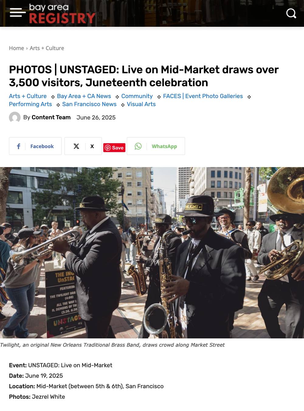 Bay Area Registry Unstaged Juneteenth photo story crediting Jezrel White